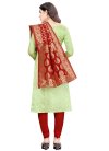 Mint Green and Red Trendy Churidar Salwar Suit - 2